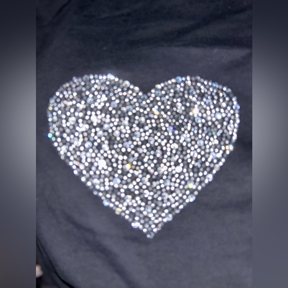 Twisted heart hoodie sweatshirt track jacket Y2k 90’s crystal rhinestone zip up - Picture 3 of 9